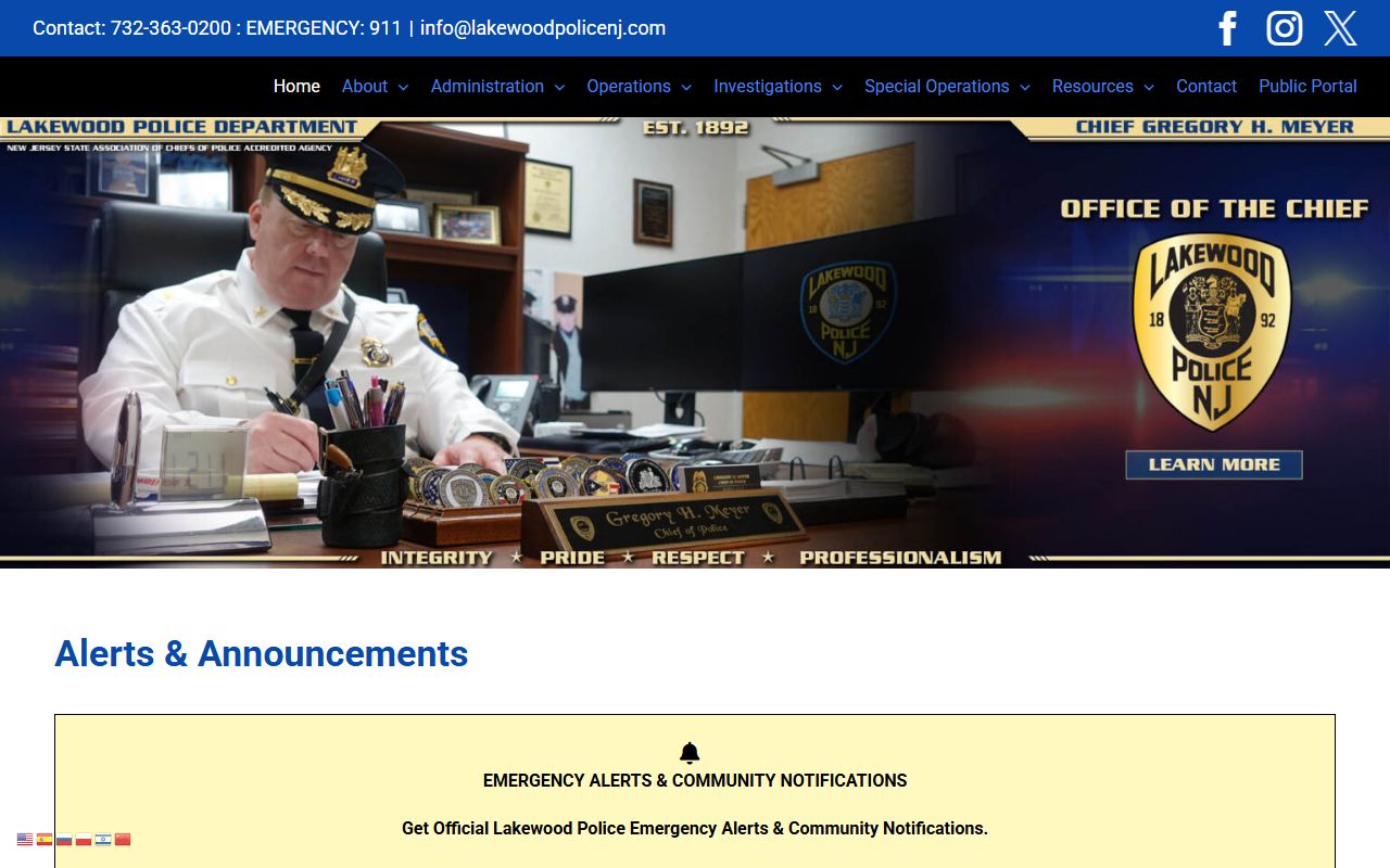 Lakewood Township released inmates police department resource