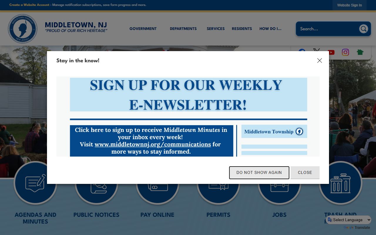 Middletown Township released inmates township website resource