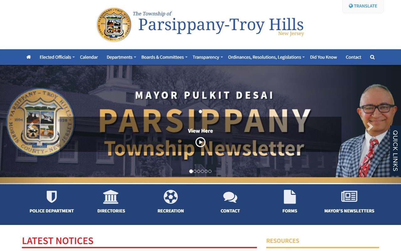 Parsippany-Troy Hills released inmates township website resource