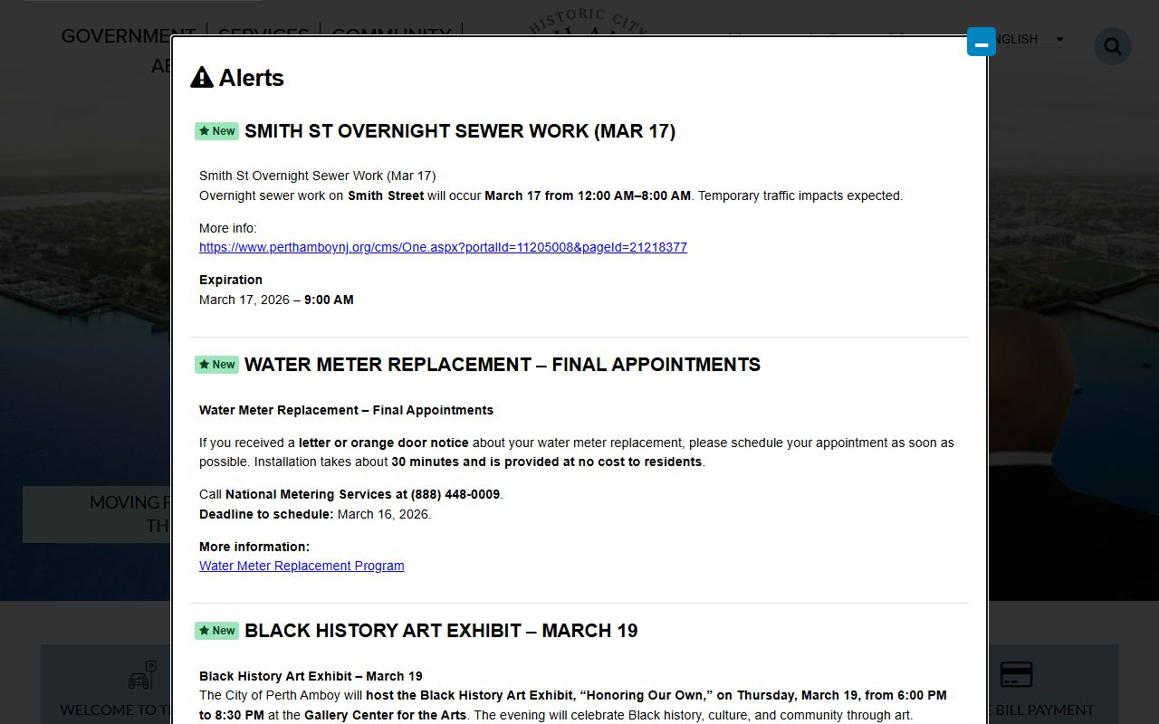 Perth Amboy released inmates city website resource