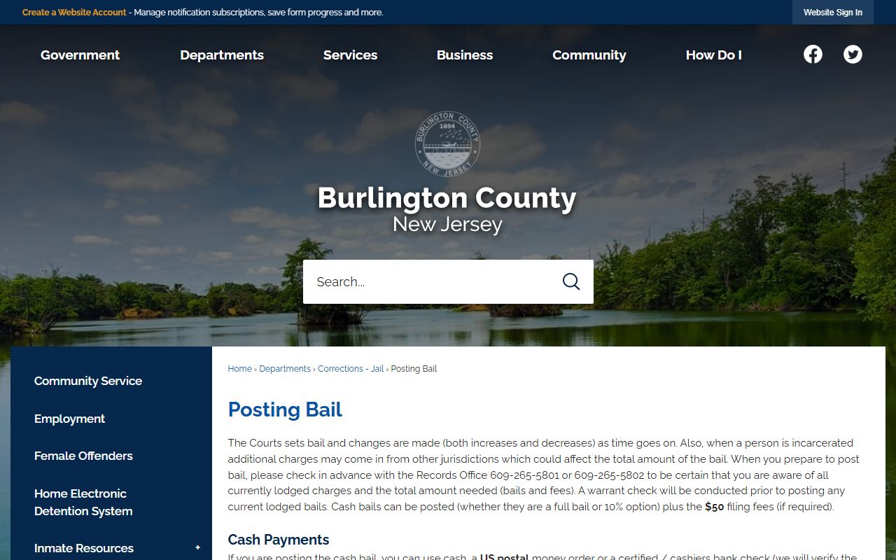Posting bail for Burlington County released inmates in Mount Holly