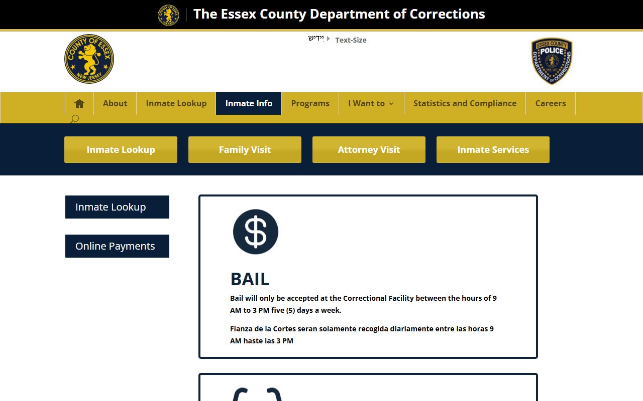 Essex County released inmates DOC inmate info page