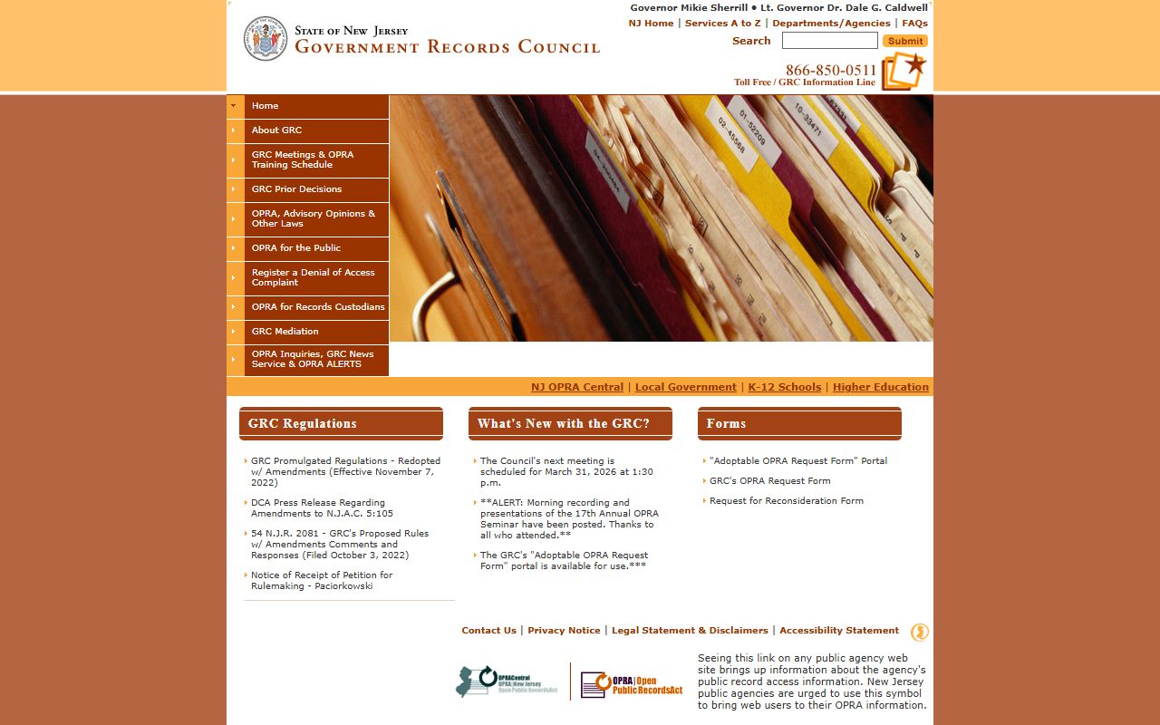 New Jersey Government Records Council for released inmates records disputes